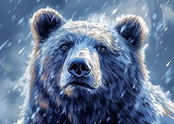 Blue Bear in the Snow