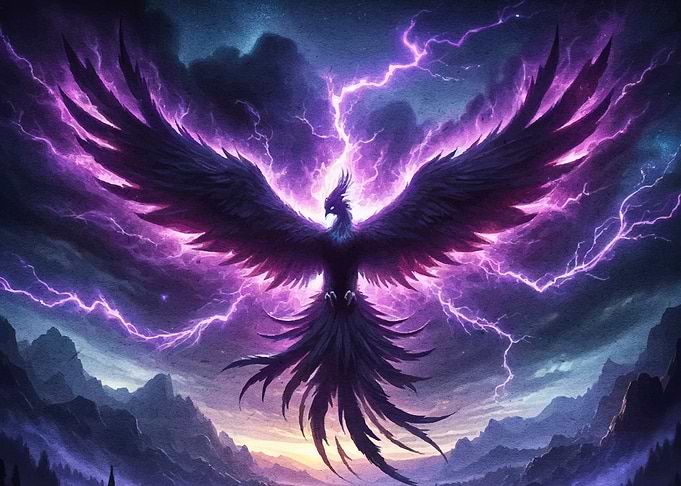 Majestic Phoenix Stormy Landscape