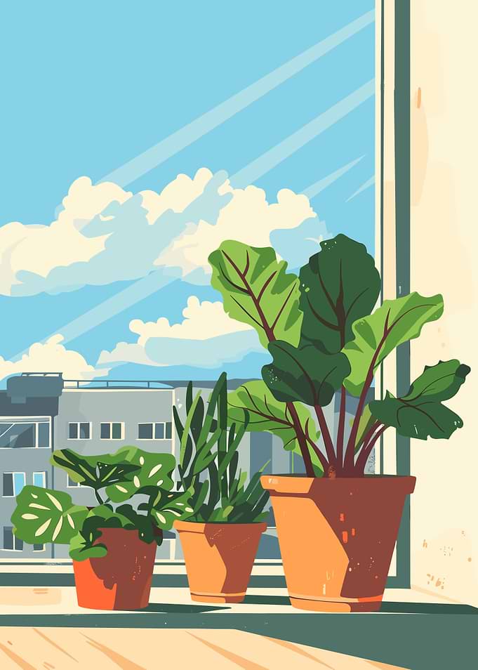 Potted Plants by the Window