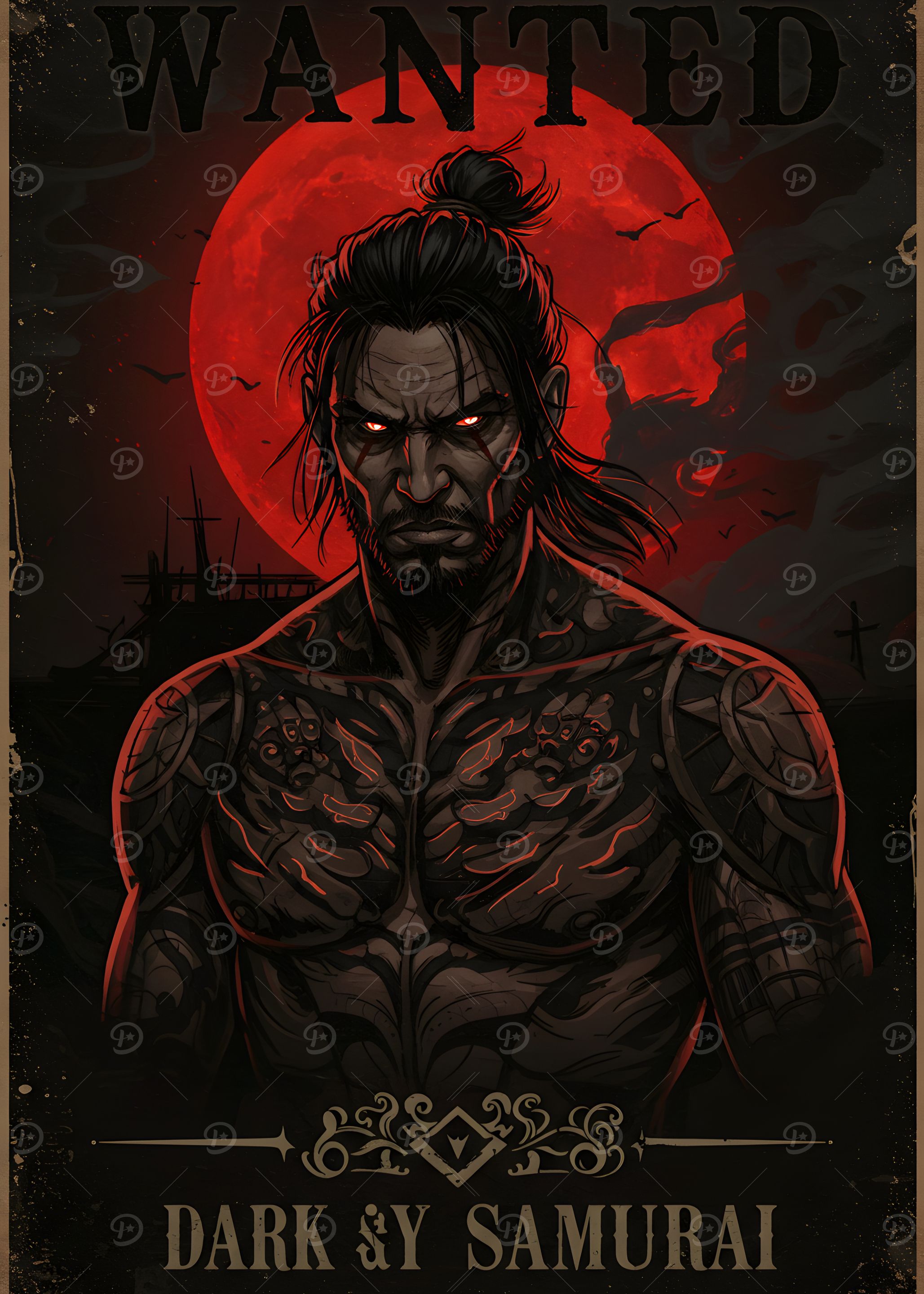 Dark Samurai Wanted Poster Art