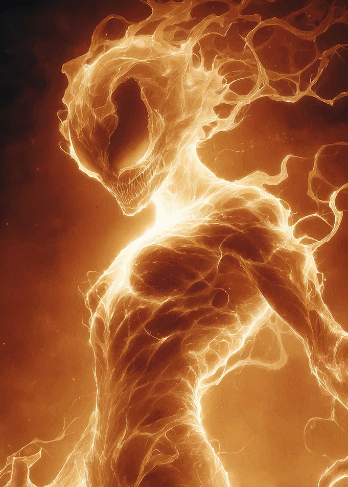 Fiery Abstract Figure
