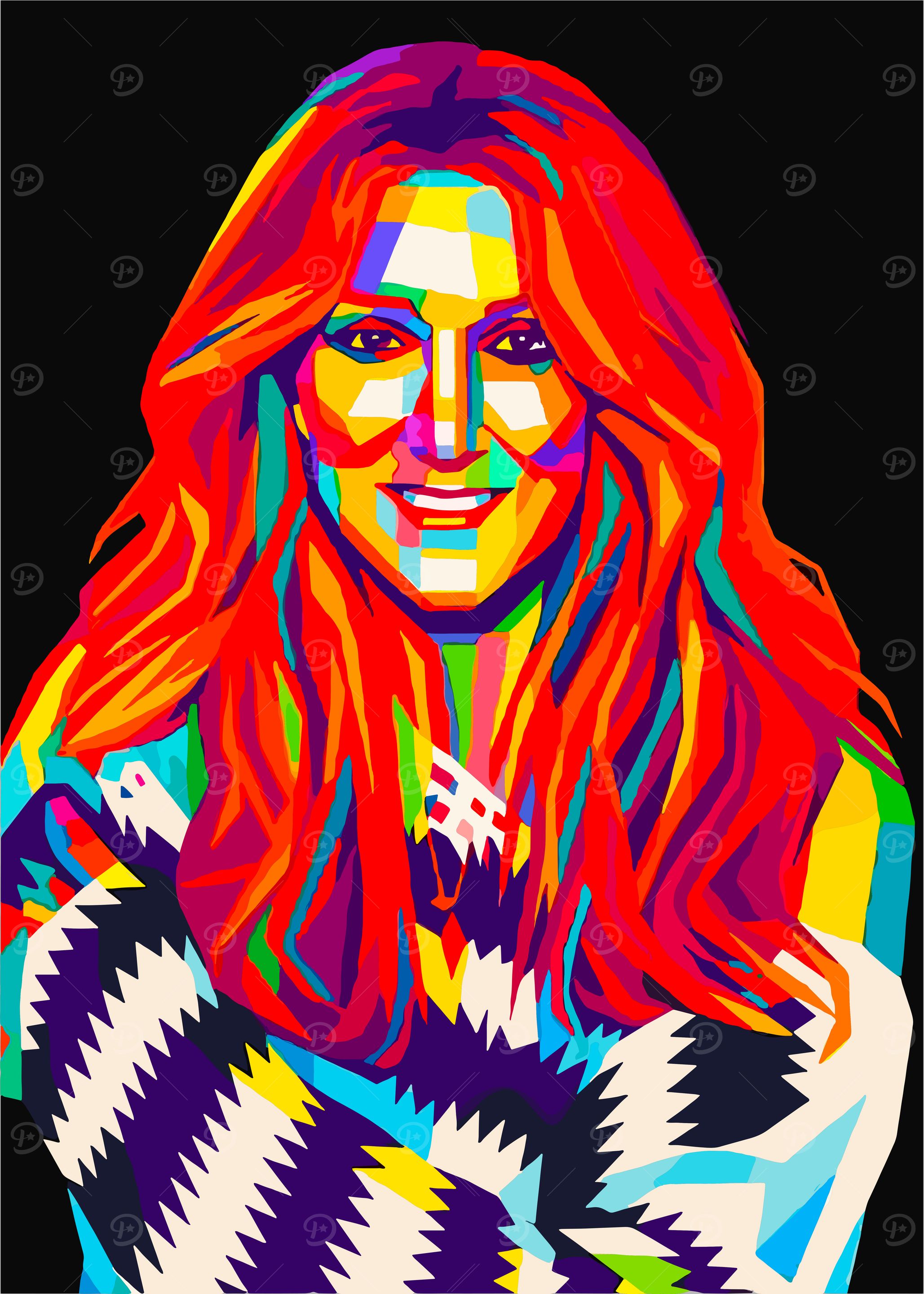 Colorful Portrait in Pop Art Style