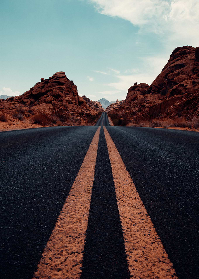 desert road perspective