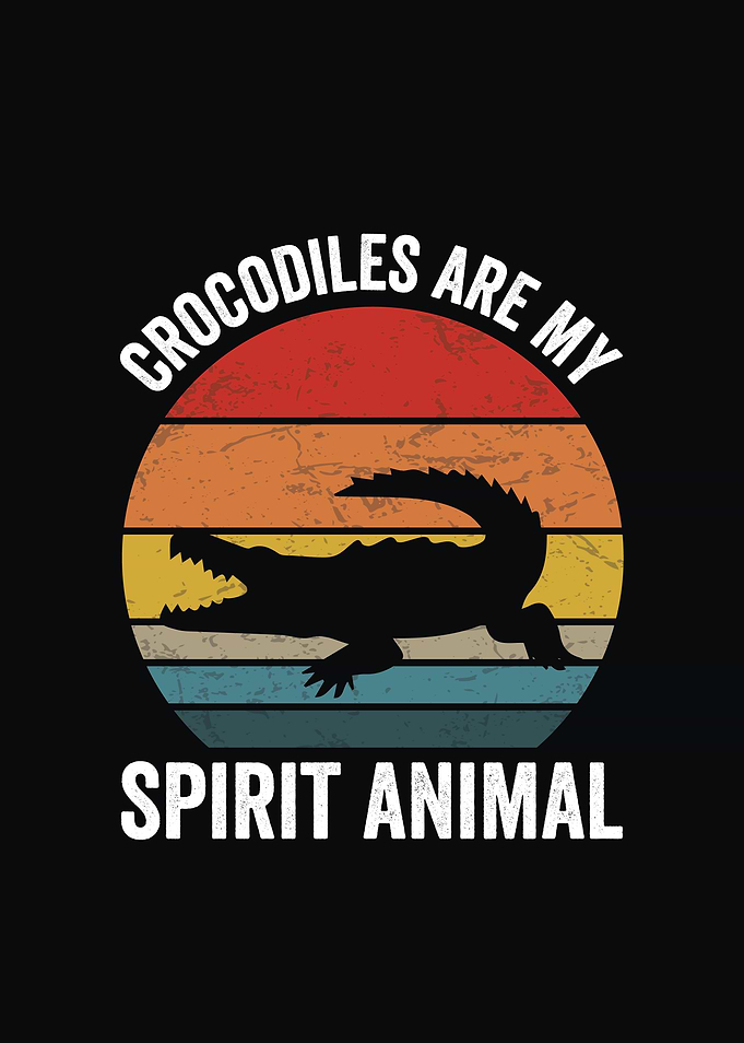 Crocodiles are my spirit animal retro design