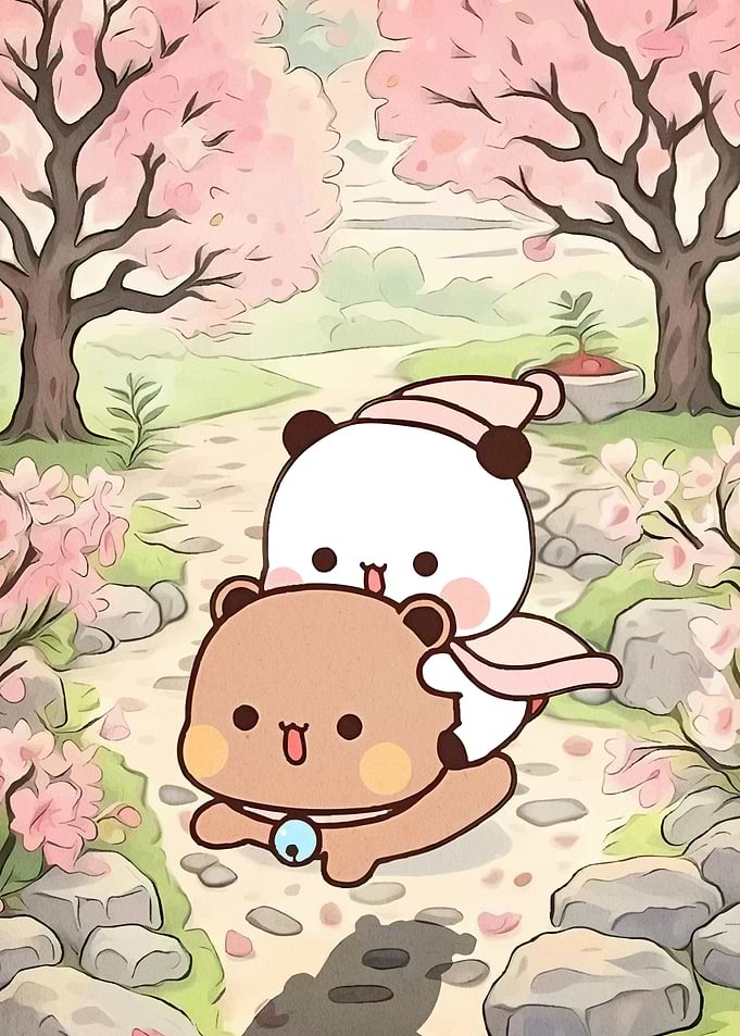 Cute Bears Cherry Blossom
