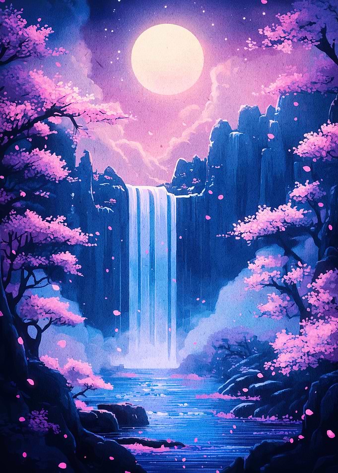 Fantasy Waterfall Cherry Blossoms