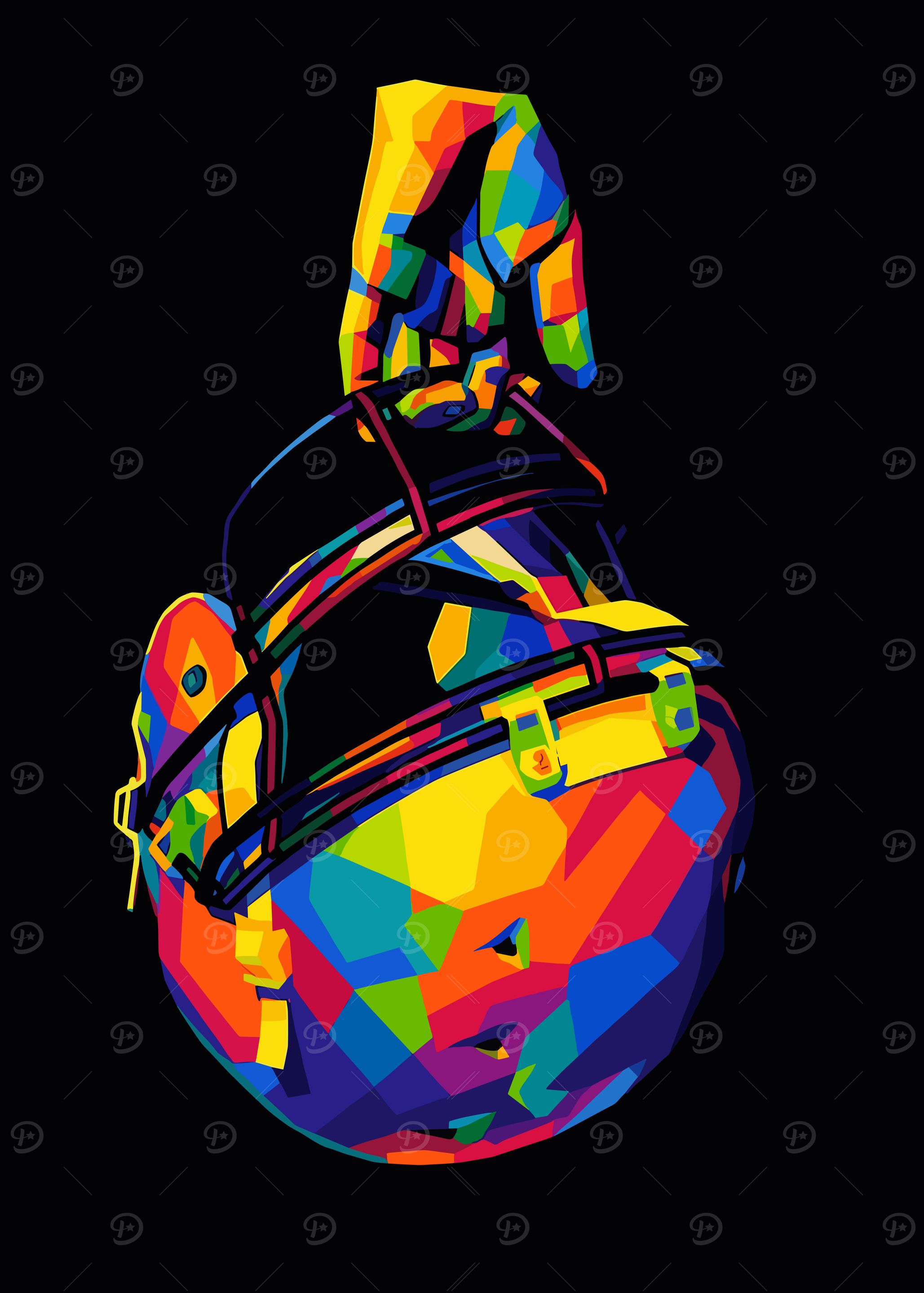 Football Helmet Pop Art