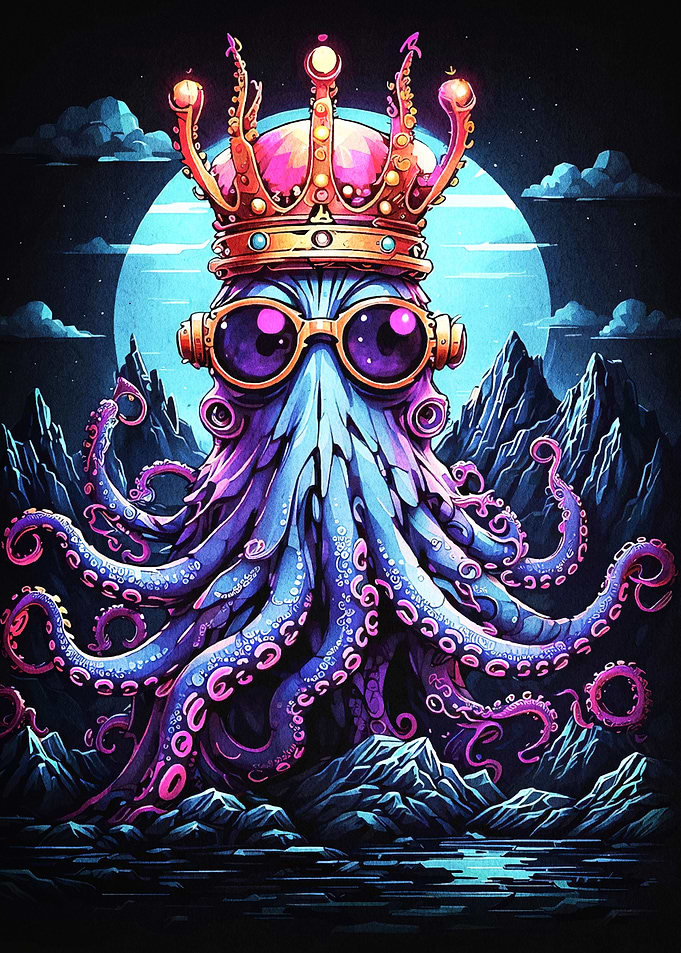 Octopus King Crown and Glasses