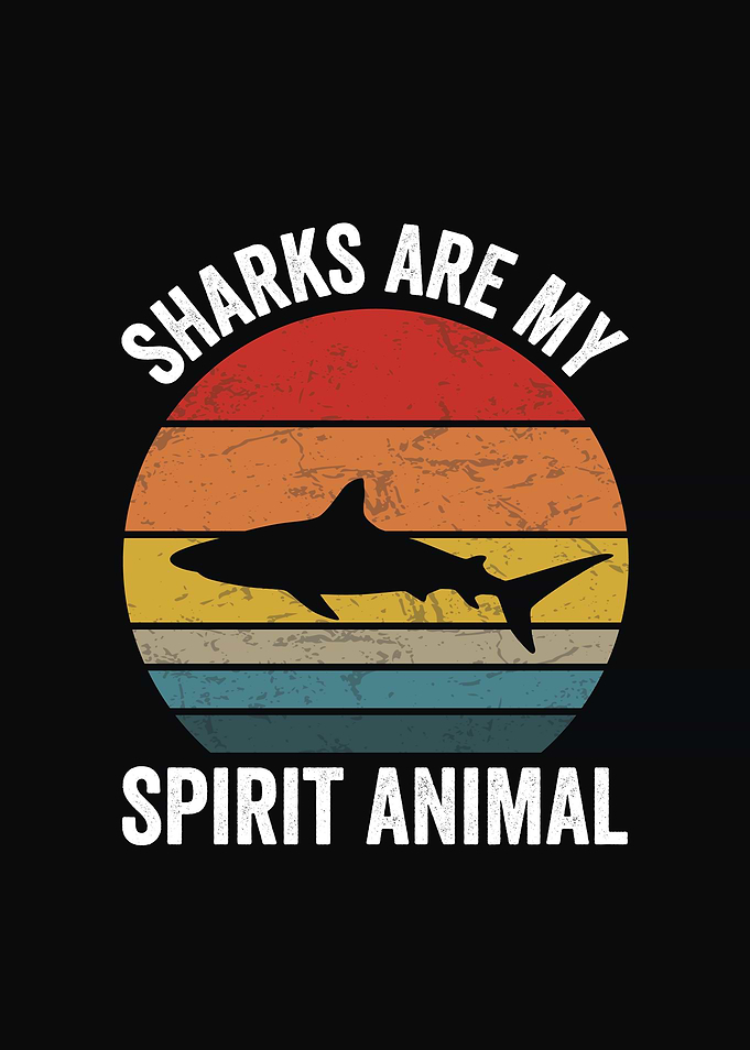 Sharks are my spirit animal retro design