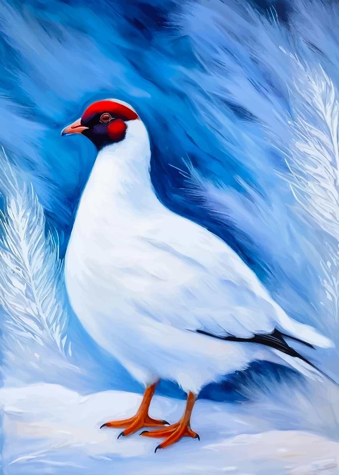 Willow Ptarmigan Bird Painting