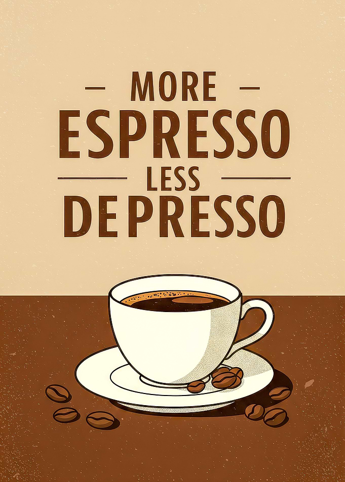 More Espresso Less Depresso Coffee Art