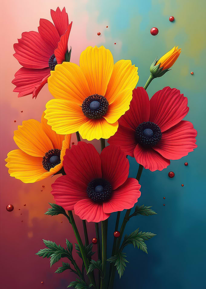 Colorful Poppies Bouquet