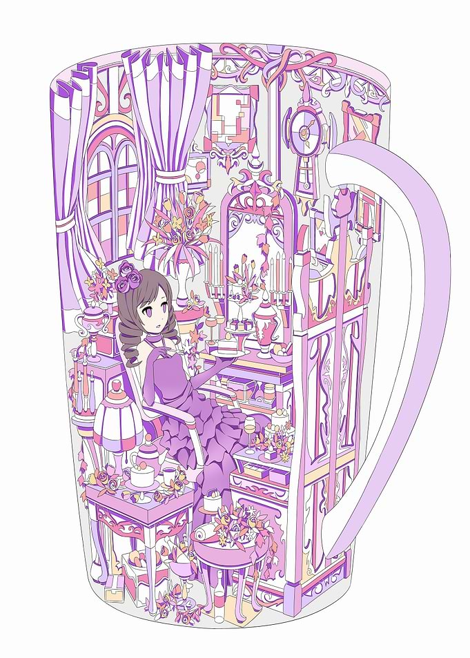 Anime Girl in a Mug Room