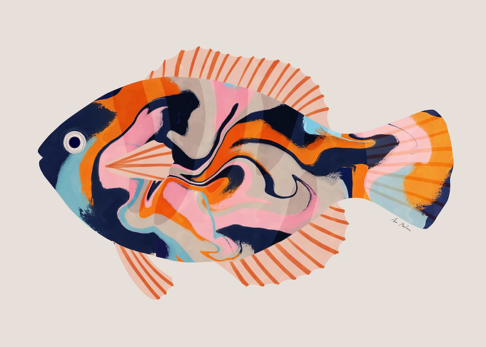 Colorful Abstract Fish Illustration