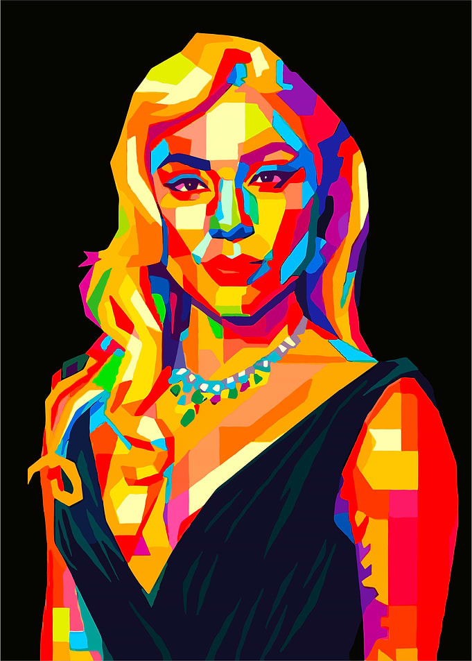 Colorful Portrait in Pop Art Style