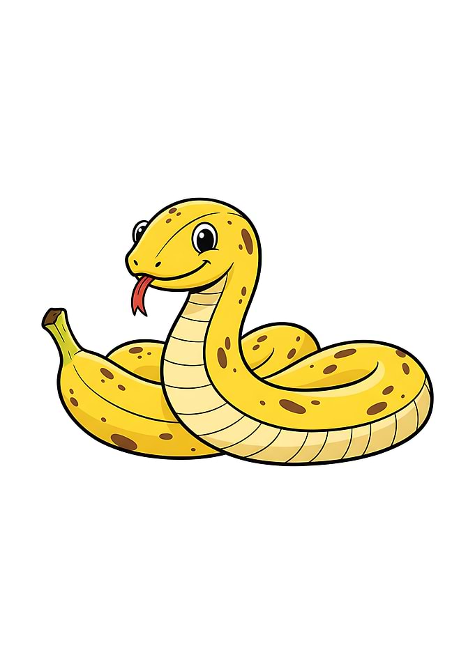 Bananaconda Cartoon Illustration