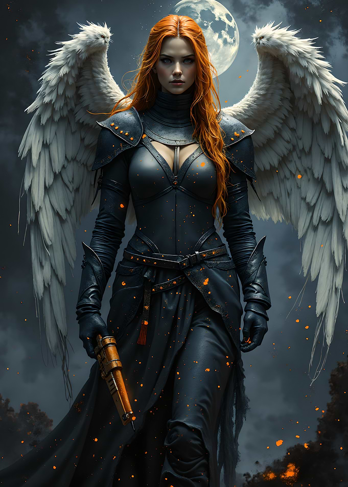 Warrior Angel with Gun and Wings