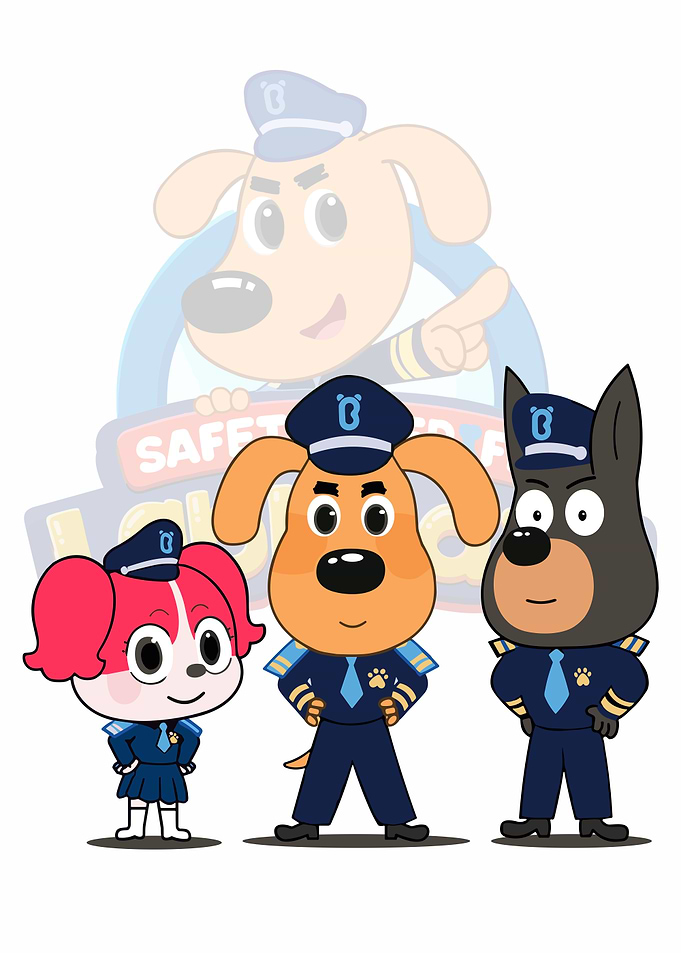 Cartoon Dog Police Officers Illustration