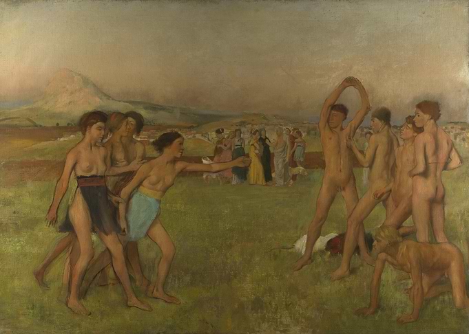 Young Spartans Exercising by Edgar Degas