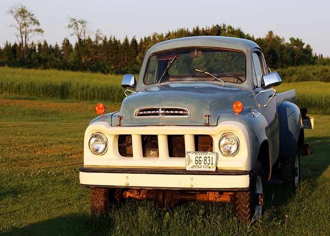 Vintage Studebaker Truck in Field