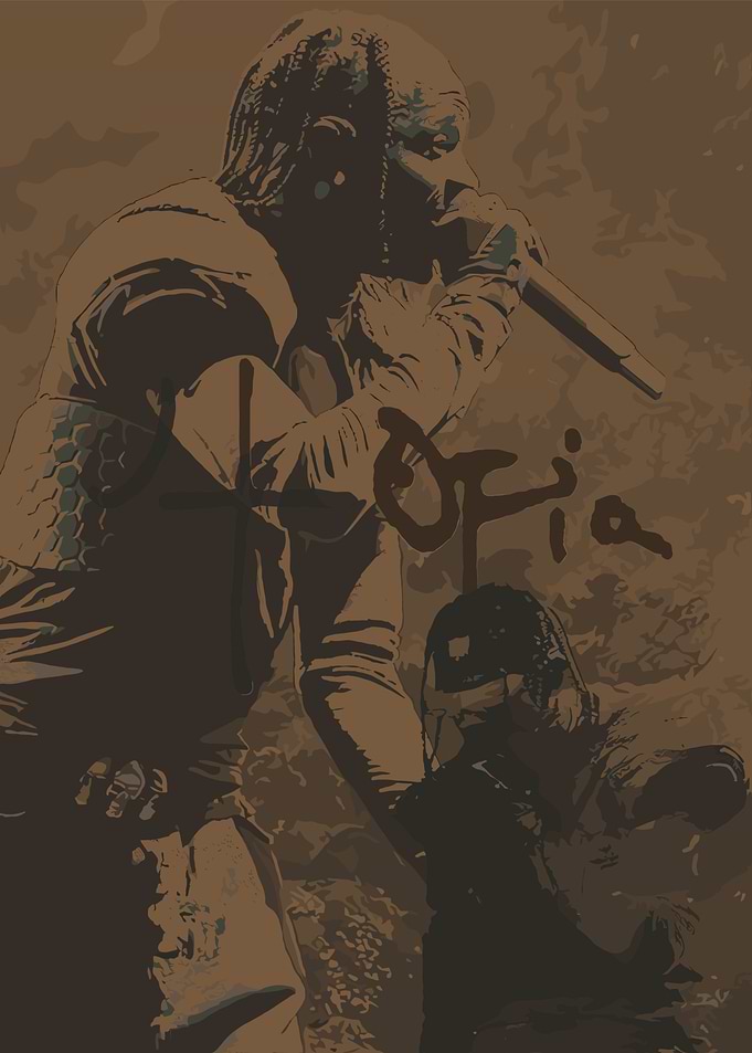 Monochrome Music Performance Illustration