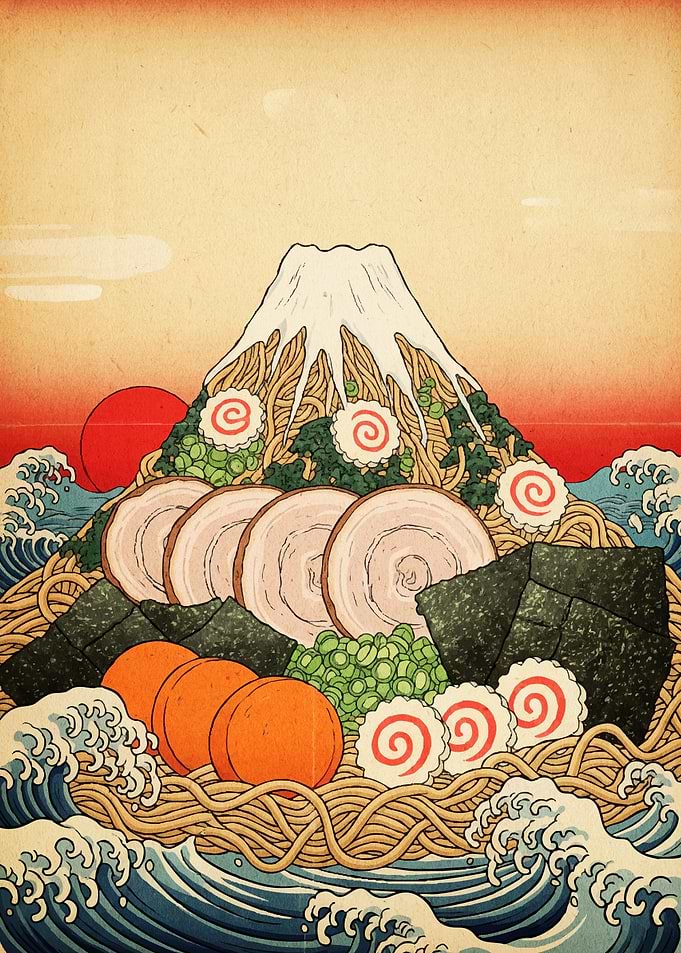 Ramen Ukiyo-e Style