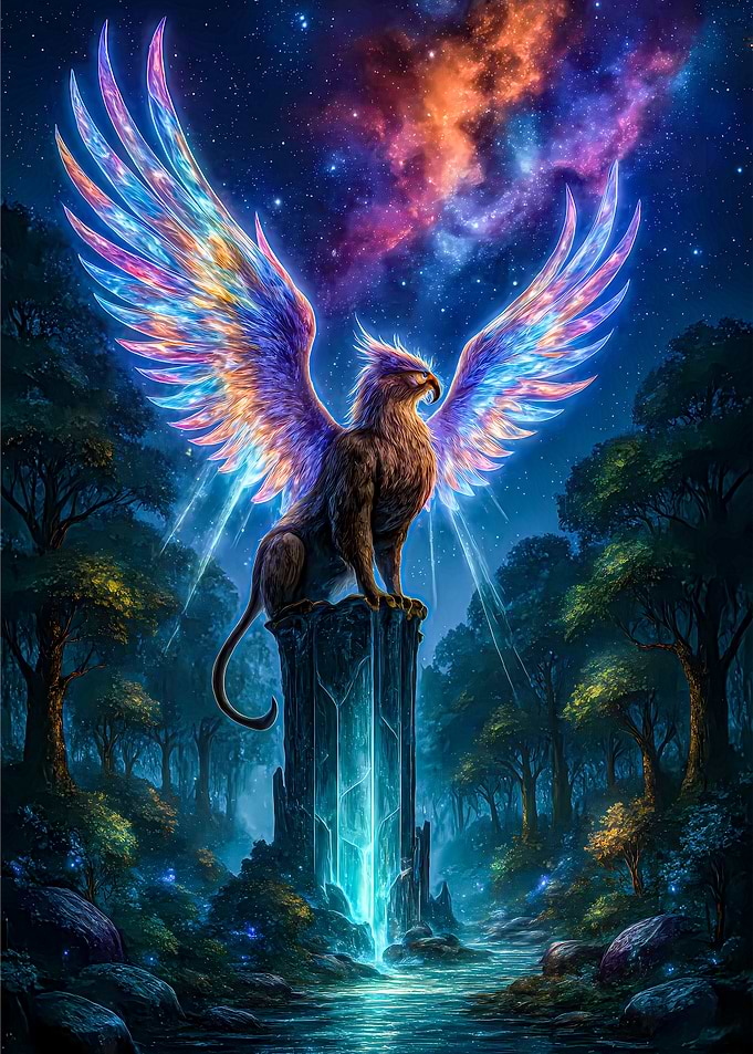Majestic Griffin in Enchanted Forest