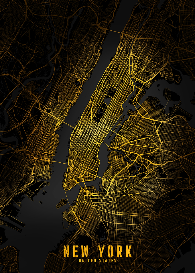 New York Golden City Map