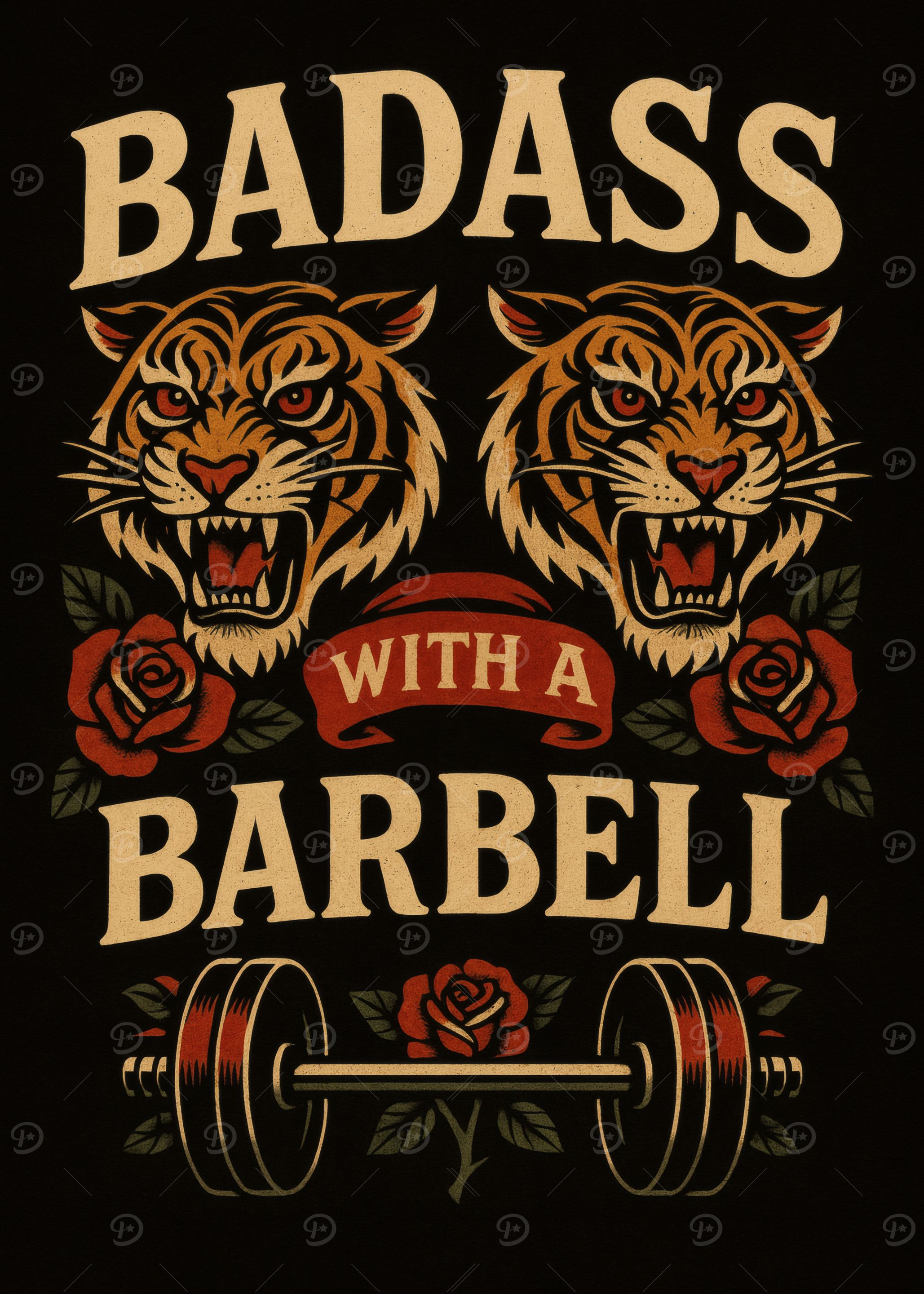 Badass with a Barbell Tiger Design