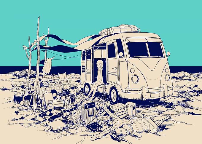Van Life Anime Illustration