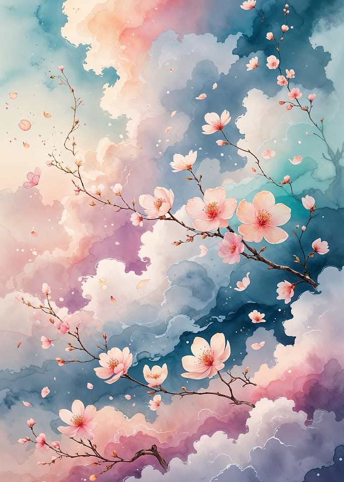 Sakura in a Pastel Sky