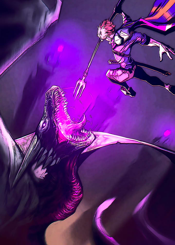 Warrior Facing a Dragon