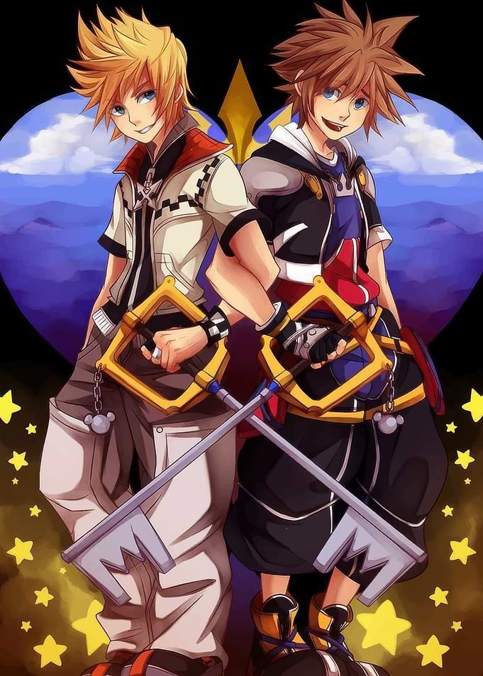 Kingdom Hearts: Sora and Roxas Artwork