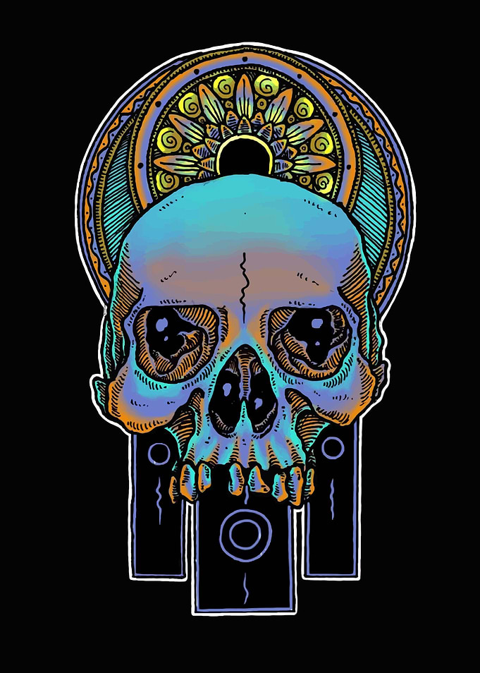 Skull with Mandala Digital Art