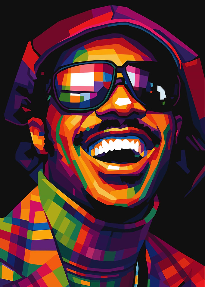 Stevie Wonder Colorful Pop Art Portrait