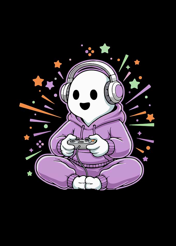 Halloween Gamer Cartoon