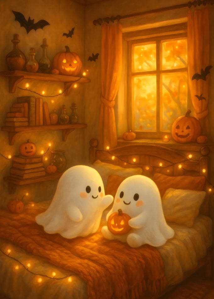 Cozy Halloween Ghosts