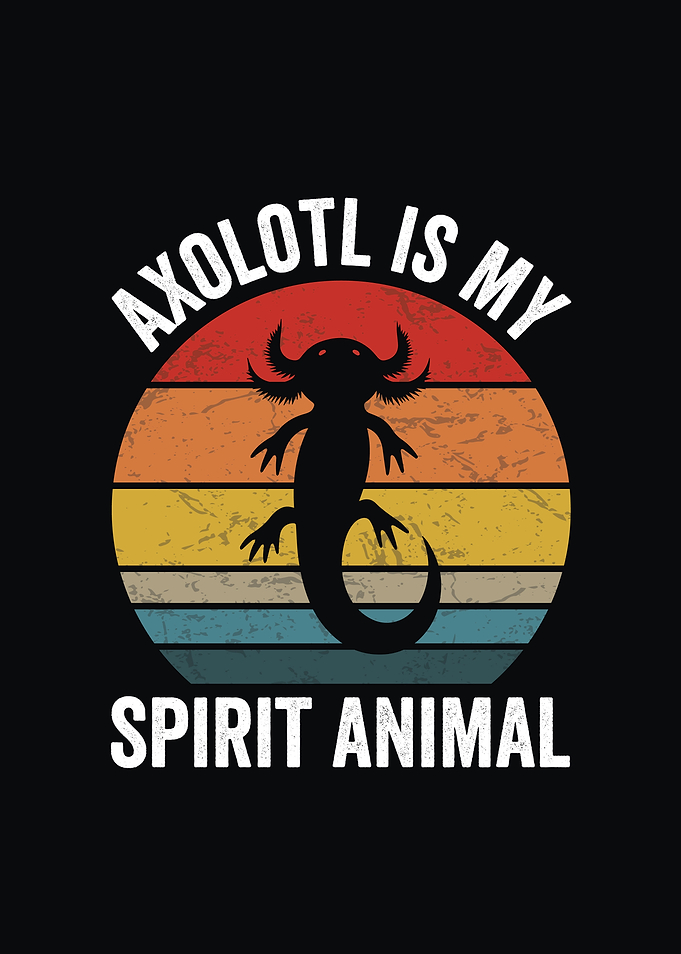 Axolotl Spirit Animal Retro Design