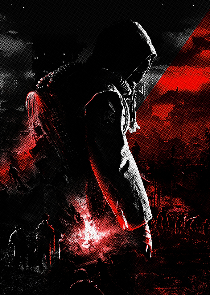 Post-Apocalyptic Survivor in Red and Black