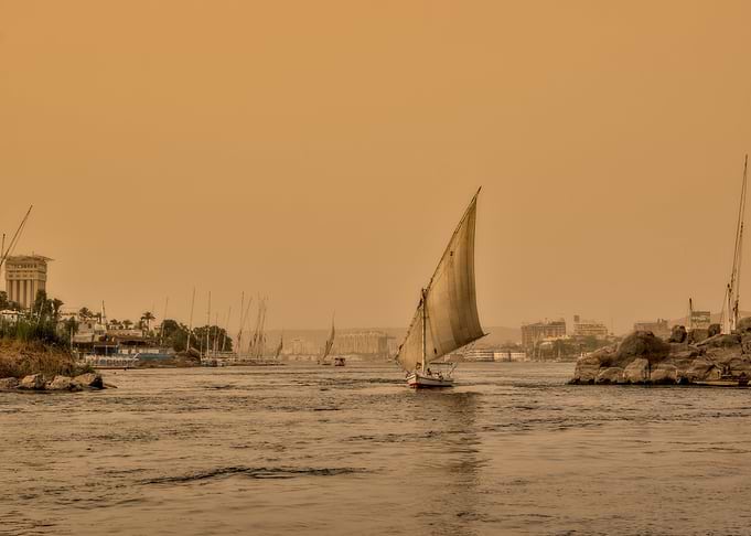 Feluccas on the Nile River, Egypt
