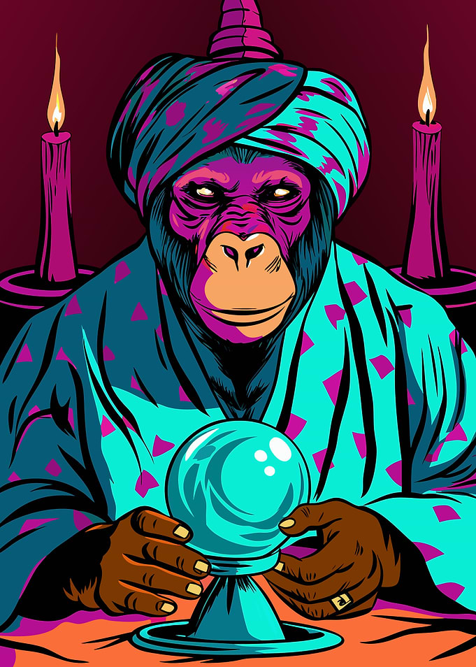 Ape Fortune Teller with Crystal Ball