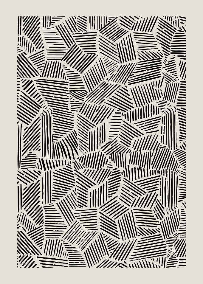 Abstract Geometric Pattern with Black Lines