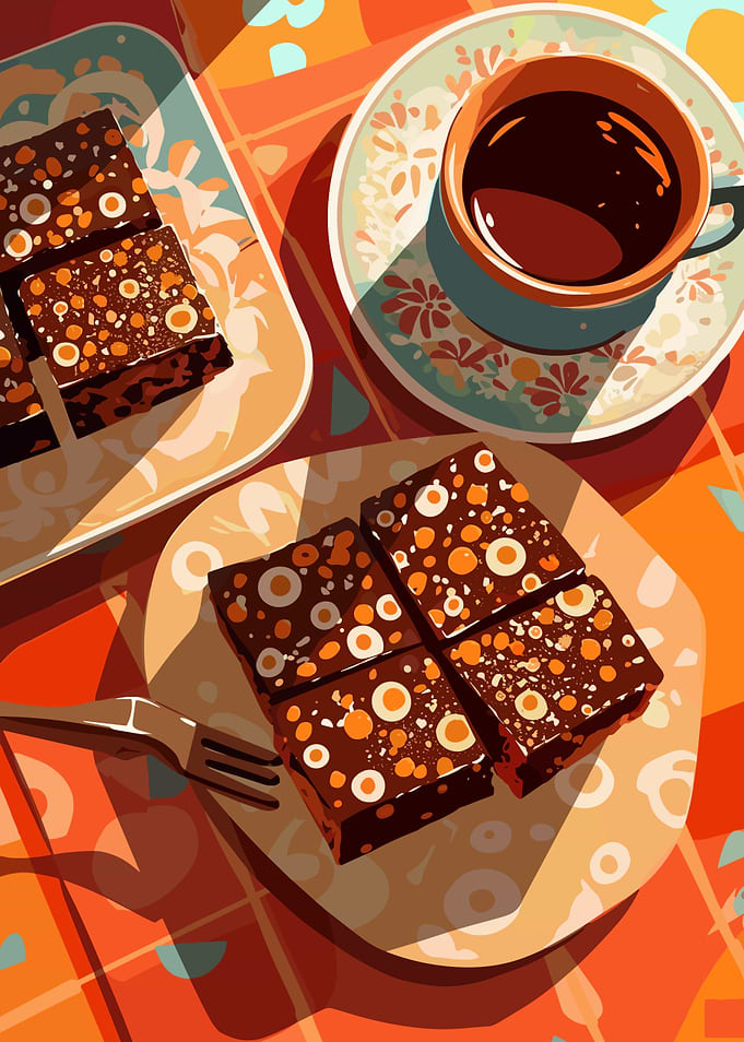 Brownies and Coffee Still Life