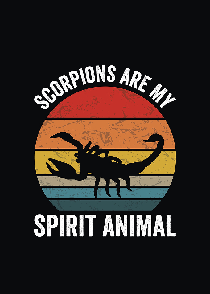 Scorpions are my spirit animal retro design