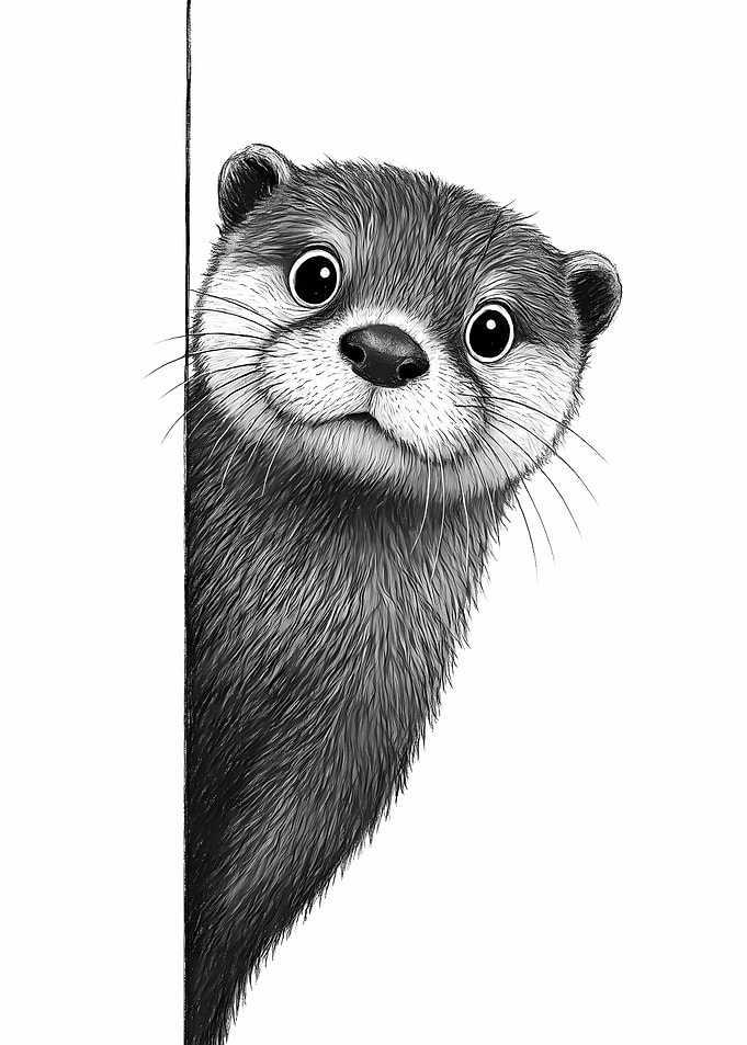 Cute Otter Peeking
