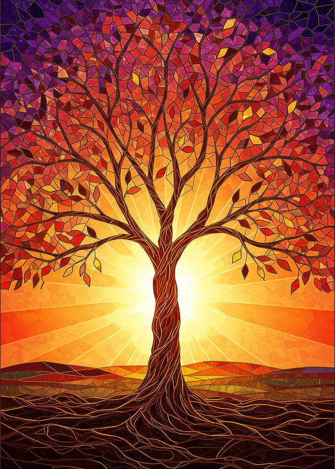 Stained Glass Tree of Life Artwork