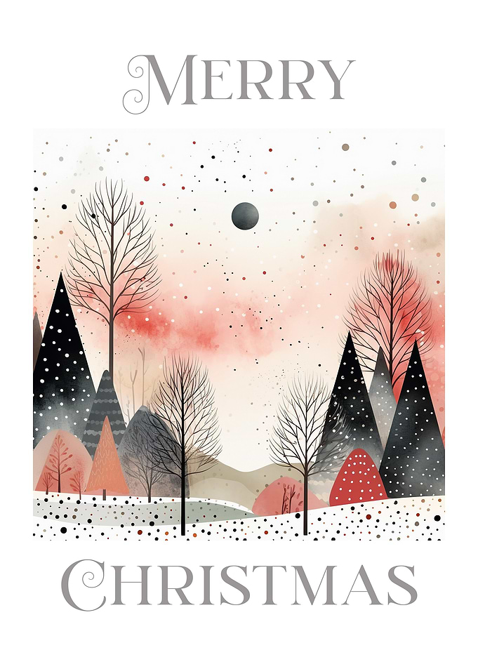 Merry Christmas Winter Scene