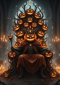 Pumpkin King on Throne
