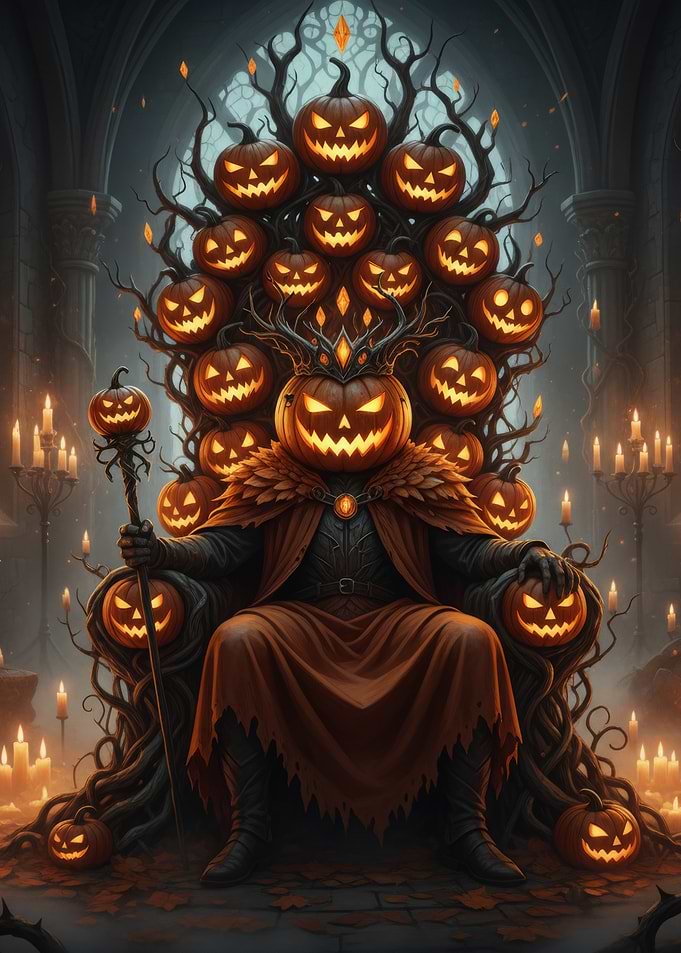 Pumpkin King on Throne