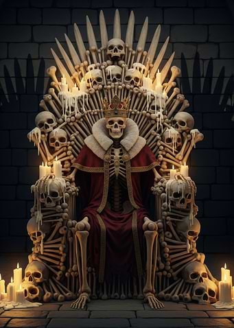 Skeleton King on Throne of Bones